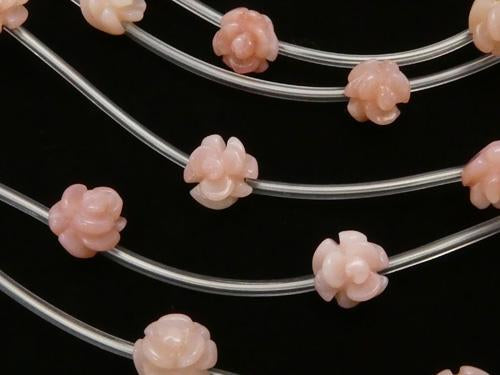 Pink Opal Rose 8 mm half or 1 strand (Approx 12 pcs)