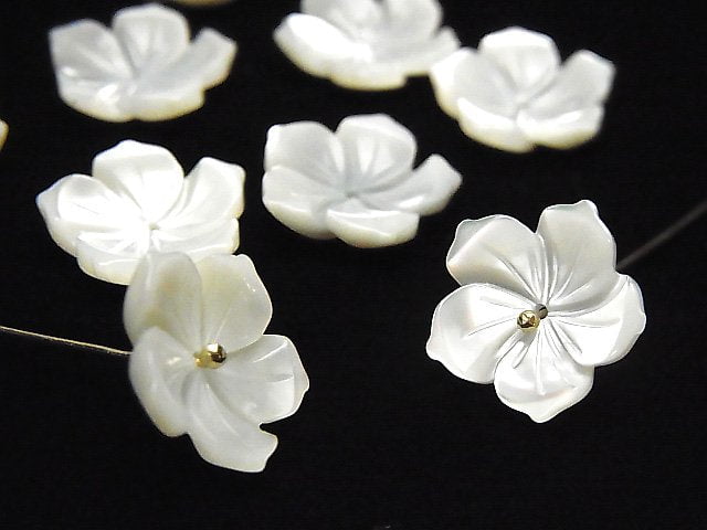 High Quality Mother of Pearl MOP AAA 3D Flower 14mm Center Hole 4pcs