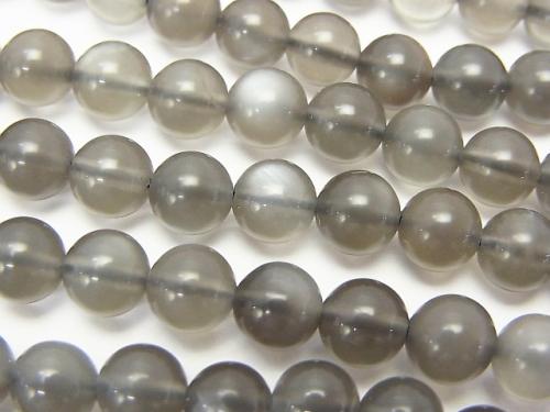 Gray Moon Stone AAA - Round 6 mm half or 1 strand (aprx. 15 inch / 38 cm)