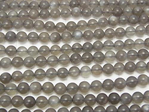 Gray Moon Stone AAA - Round 6 mm half or 1 strand (aprx. 15 inch / 38 cm)