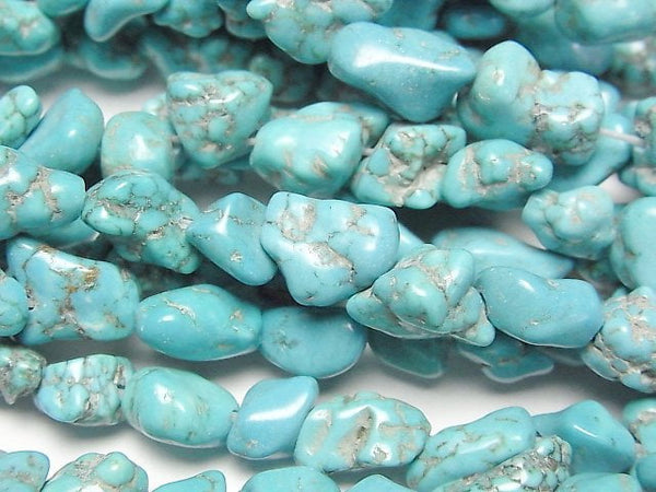 [Video]Magnesite Turquoise Nugget 1strand beads (aprx.15inch/37cm)