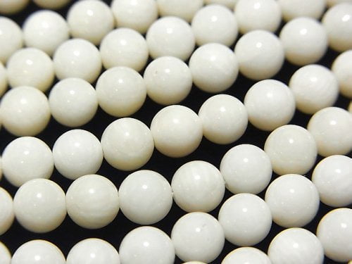 White Coral Round 6mm 1strand beads (aprx.15inch/38cm)