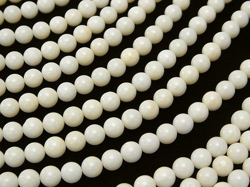 White Coral Round 6mm 1strand beads (aprx.15inch/38cm)