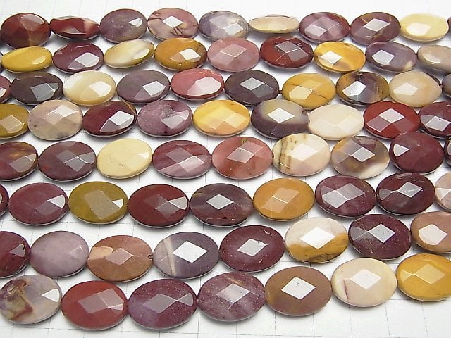 [Video] Mookaite  Faceted Oval 18x13mm half or 1strand beads (aprx.15inch/36cm)