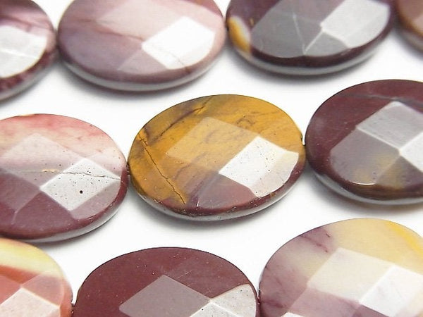 [Video] Mookaite Faceted Oval 20x15mm half or 1strand beads (aprx.14inch / 35cm)