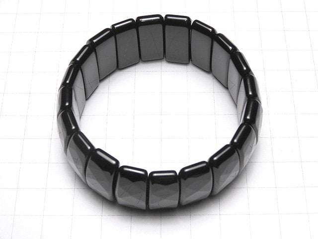 [Video] Onyx AAA Two Hole Faceted Rectangle 25x10mm Bracelet