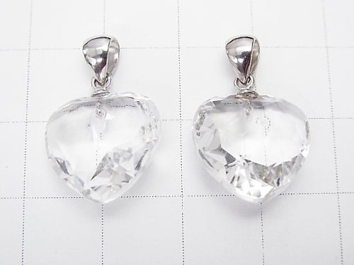 [Video]High Quality Crystal AAA Heart cut Pendant 14x14mm Silver925