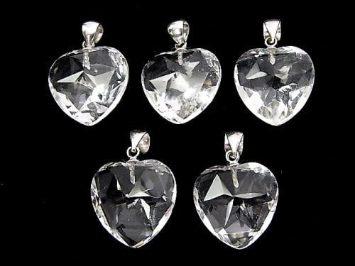 [Video]High Quality! Crystal AAA Heart cut Pendant 16x16x9mm Silver925