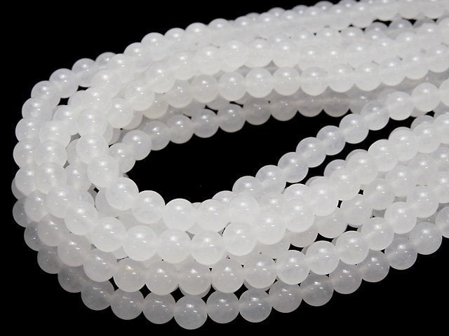 White Jade Round 6mm 1strand beads (aprx.15inch/36cm)