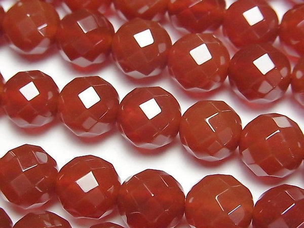 Red Agate AAA 64 Faceted Round 10 mm 1strand beads (aprx.15 inch / 37 cm)