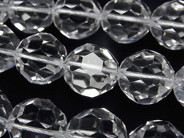 [Video]Rare Item! Crystal AAA+ "Bucky Ball" Faceted Round 14mm 1/4 or 1strand beads (aprx.15inch/37cm)