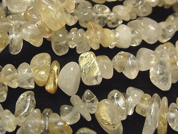 Rutilated Quartz AA Chips (Small Nugget ) 1strand beads (aprx.31inch/79cm)
