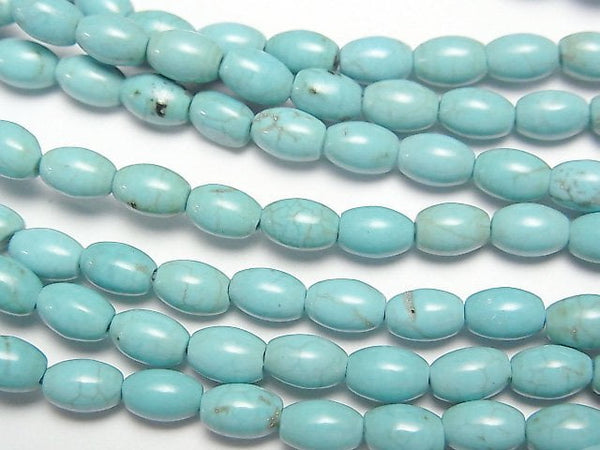 [Video]Magnesite Turquoise Rice 6x4x4mm 1strand beads (aprx.15inch/38cm)