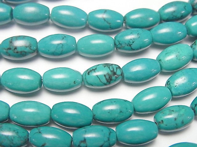 [Video]Magnesite Turquoise Rice 10x6x6mm 1strand beads (aprx.15inch/36cm)