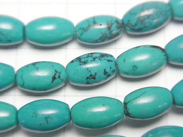 [Video]Magnesite Turquoise Rice 10x6x6mm 1strand beads (aprx.15inch/36cm)
