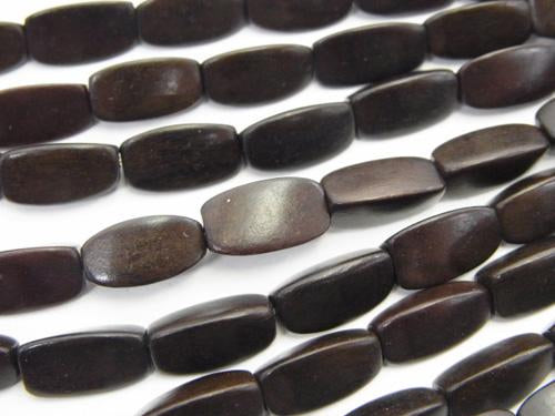 1strand $4.79! Ebony Wood  3Faceted Faceted Rice 12x6x6mm 1strand (aprx.15inch/38cm)