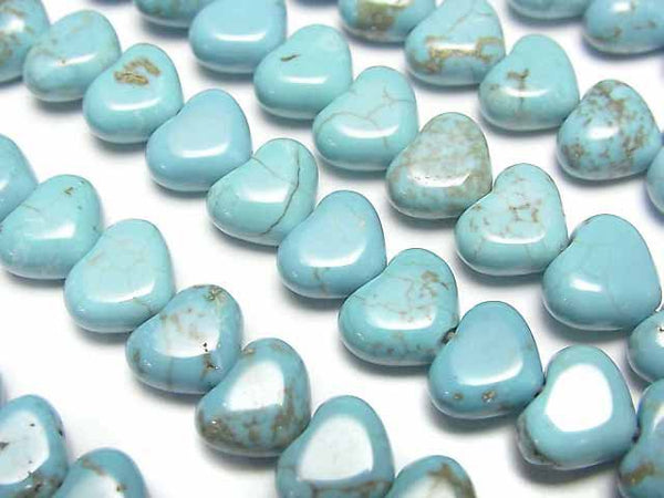 [Video] Magnesite Turquoise Vertical Hole Heart 7x8x4mm 1strand beads (aprx.15inch / 37cm)
