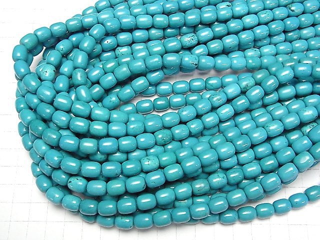 [Video]Magnesite Turquoise Rice (Tube )10x8x8mm 1strand beads (aprx.15inch/37cm)