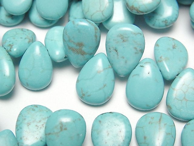[Video]Magnesite Turquoise Pear shape 14x10mm 1strand beads (aprx.12inch/30cm)