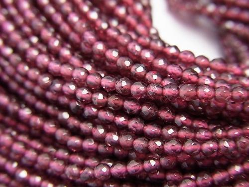 1strand $12.99! High quality Brazilian Garnet AAA Faceted Round 2mm 1strand (aprx.15inch / 38cm)