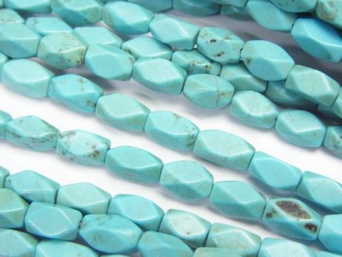 1strand $5.79! Magnesite Turquoise  Faceted Rice 7x3x3mm 1strand (aprx.15inch/38cm)