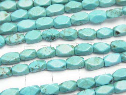 1strand $5.79! Magnesite Turquoise  Faceted Rice 7x3x3mm 1strand (aprx.15inch/38cm)