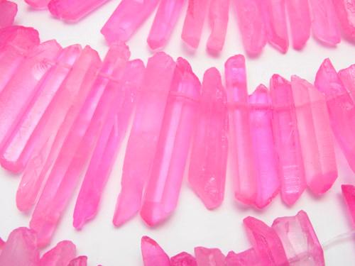 1strand $11.79! Crystal Natural Point Cut Pink Color Coating 1strand (aprx.15inch / 36cm)