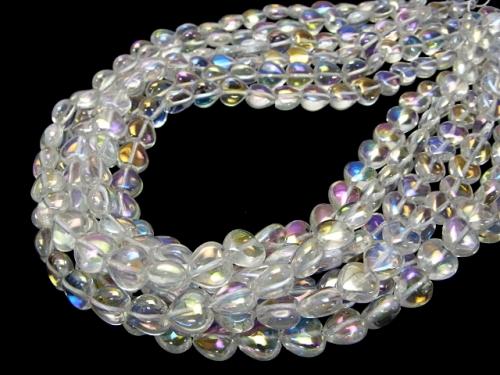 Aqua Crystal Heart 10 x 10 x 6 half or 1 strand (aprx.15 inch / 37 cm)