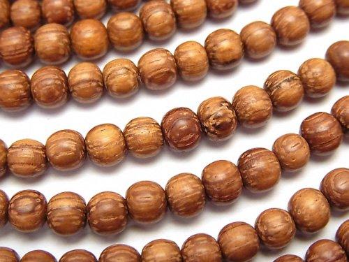 Bayon Wood Beads Semi Round 5mm 1strand beads (aprx.15inch / 38cm)