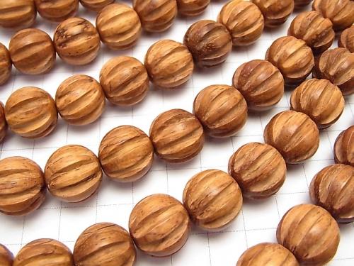 1strand $5.79! Bayon Wood Beads Round 15mm 1strand with Carving (aprx.15inch / 37cm)