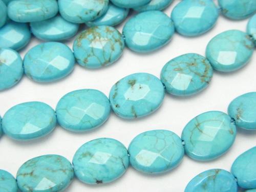 1strand $6.79! Magnesite Turquoise  Faceted Oval 10x8x4mm 1strand (aprx.15inch/37cm)