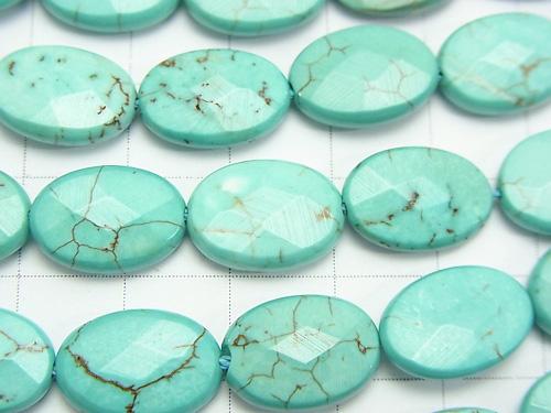 1strand $6.79! Magnesite Turquoise  Faceted Oval 14x10x4mm 1strand (aprx.14inch/35cm)