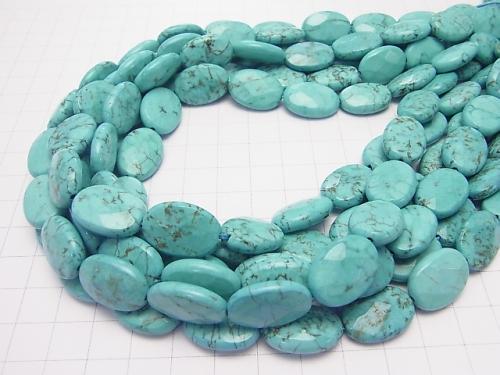 1strand $7.79! Magnesite Turquoise  Faceted Oval 18x13x6mm 1strand (aprx.15inch/38cm)
