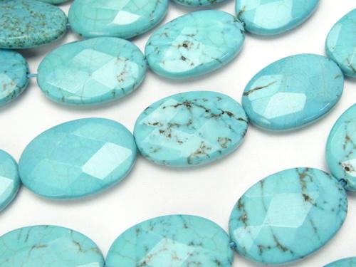1strand $7.79! Magnesite Turquoise  Faceted Oval 25x18x6mm 1strand (aprx.14inch/35cm)