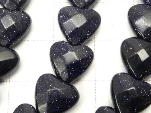 Blue Golden Sand Stone  Heart cut 10x10x5mm half or 1strand (aprx.13inch/32cm)
