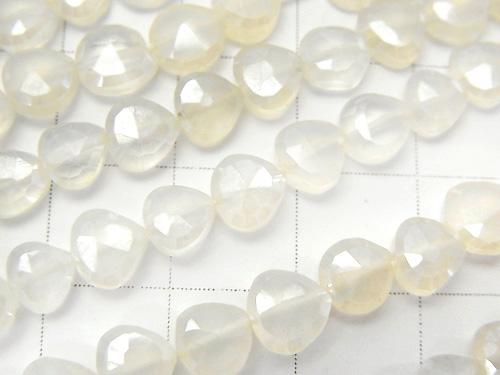 High Quality White Chalcedony AAA Vertical Hole Chestnut Shape Coating half or 1strand (aprx.13 inch / 32 cm)