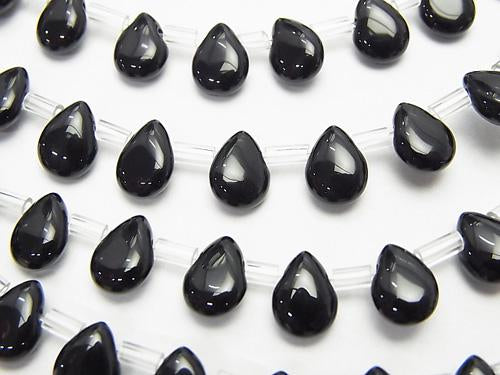 Onyx  Pear shape (Smooth) 8x6x3mm 1strand beads (aprx.15inch/36cm)