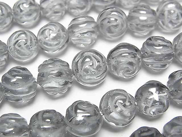 [Video]Silver Flash Crystal Round Rose Cut 10mm half or 1strand beads (aprx.15inch/37cm)