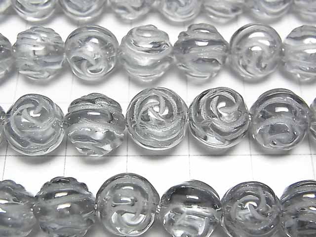 [Video]Silver Flash Crystal Round Rose Cut 10mm half or 1strand beads (aprx.15inch/37cm)