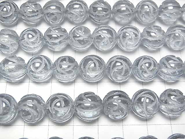 [Video]Silver Flash Crystal Round Rose Cut 12mm half or 1strand beads (aprx.15inch/36cm)