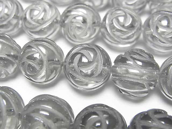 [Video]Silver Flash Crystal Round Rose Cut 14mm half or 1strand beads (aprx.15inch/38cm)