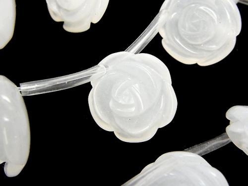 White Jade Rose 20 mm 1/4 or 1strand (Approx 38 cm)