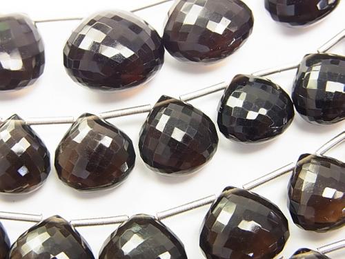 MicroCut!  High Quality Smoky Crystal Quartz AAA Chestnut  Faceted Briolette  3pcs $22.99