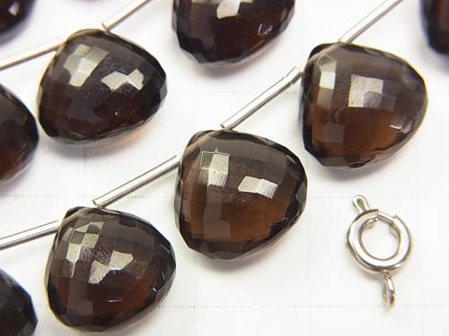 MicroCut!  High Quality Smoky Crystal Quartz AAA Chestnut  Faceted Briolette  3pcs $22.99