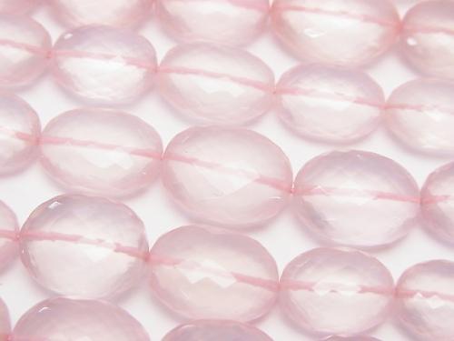MicroCut!  High Quality Rose Quartz AAA Faceted Oval  1strand (aprx.7inch/18cm)