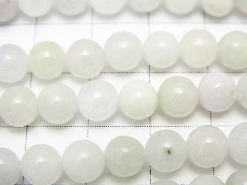 [Video] Burma White Jedite (Jadeite) AA + Round 6 mm half or 1 strand beads (aprx.15 inch / 38 cm)