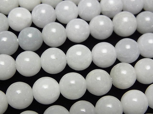 [Video] Burmese White Jadeite (Jadeite) AA+ Round 8mm half or 1strand beads (aprx.15inch/37cm)