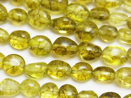 [Video] 1strand $5.79! Olive color Cracked Crystal Nugget 1strand beads (aprx.15inch / 38cm)
