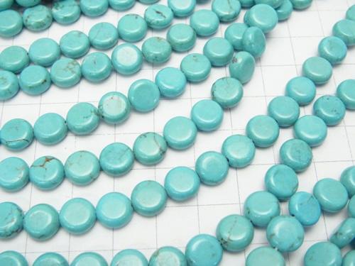 1strand $4.79! Magnesite Turquoise  Coin 8x8x3mm 1strand (aprx.15inch/37cm)