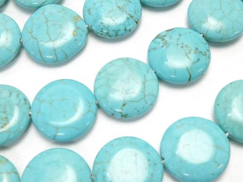 1strand $6.79! Magnesite Turquoise  Coin 14x14x4mm 1strand (aprx.15inch/36cm)
